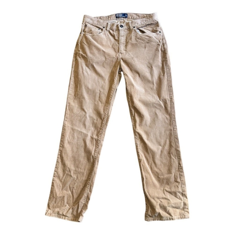 Polo Ralph Lauren Corduroy Pants Mens 32x32 Beige Straight Leg 5-Pocket Button